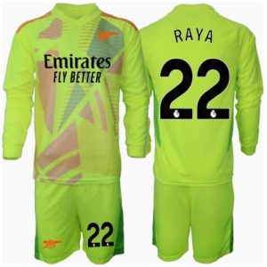 Arsenal David Raya #22 Goalkeeper Home Stadium Football Shirts Kids 2024-25 Long Sleeve (+ pants)