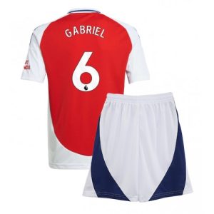 Arsenal Gabriel Magalhaes #6 Home Stadium Football Shirts Kids 2024-25 For Sale