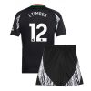 Arsenal Jurrien Timber #12 Away Stadium Football Shirts Kids 2024-25 For Sale