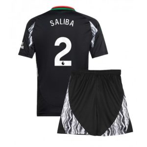 Arsenal William Saliba #2 Away Stadium Football Shirts Kids 2024-25 For Sale