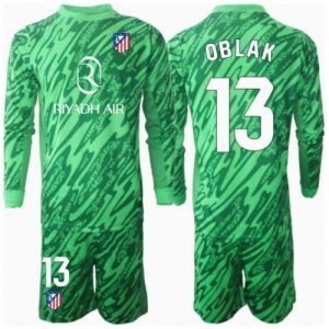 Atletico Madrid Jan Oblak #13 Goalkeeper Away Stadium Football Kit for Kids 2024-25