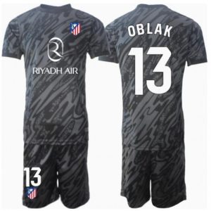 Atletico Madrid Jan Oblak #13 Goalkeeper Home Stadium Football Kit for Kids 2024-25 Jersey