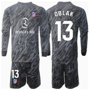 Atletico Madrid Jan Oblak #13 Goalkeeper Home Stadium Football Kit for Kids 2024-25