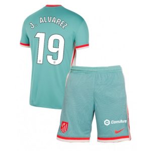 Atletico Madrid Julian Alvarez #19 Away Stadium Football Kit for Kids 2024-25 Jersey