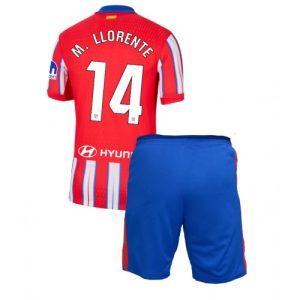 Atletico Madrid Marcos Llorente #14 Home Stadium Football Kit for Kids 2024-25 Jersey