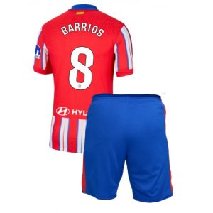 Atletico Madrid Pablo Barrios #8 Home Stadium Football Kit for Kids 2024-25 Jersey