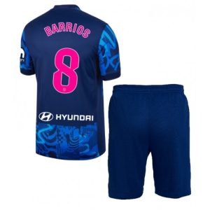 Atletico Madrid Pablo Barrios #8 Third Stadium Football Kit for Kids 2024-25 Jersey