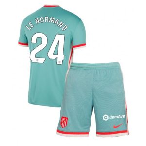Atletico Madrid Robin Le Normand #24 Away Stadium Football Kit for Kids 2024-25 Jersey