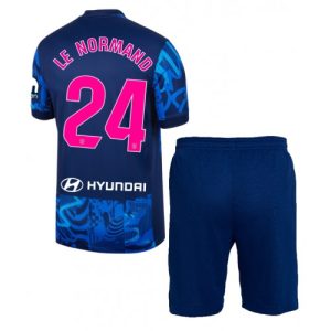 Atletico Madrid Robin Le Normand #24 Third Stadium Football Kit for Kids 2024-25 Jersey