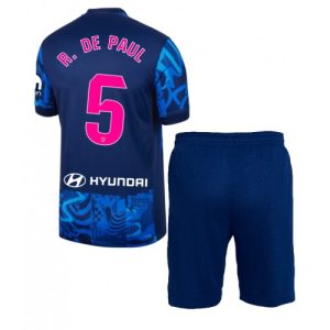 Atletico Madrid Rodrigo De Paul #5 Third Stadium Football Kit for Kids 2024-25 Jersey