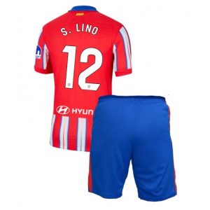 Atletico Madrid Samuel Lino #12 Home Stadium Football Kit for Kids 2024-25 Jersey