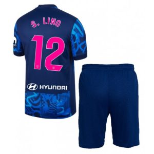 Atletico Madrid Samuel Lino #12 Third Stadium Football Kit for Kids 2024-25 Jersey