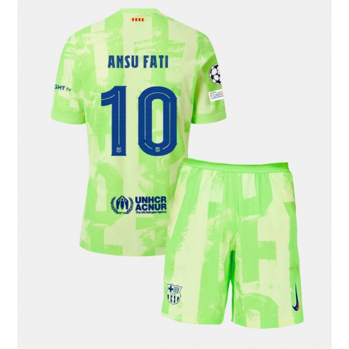 Barcelona Ansu Fati #10 Cheap Third Stadium Kit for Kids 2024-25 Football Jerseys