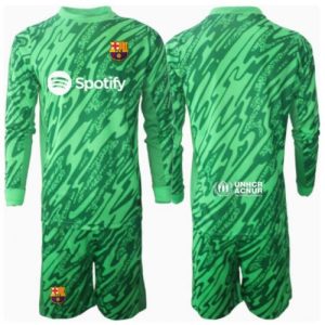 Barcelona Goalkeeper Cheap Away Stadium Kit for Kids 2024-25 Long Sleeve (+ pants)