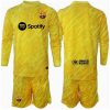 Barcelona Goalkeeper Cheap Home Stadium Kit for Kids 2024-25 Long Sleeve (+ pants)