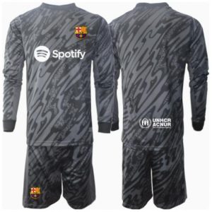 Barcelona Goalkeeper Cheap Third Stadium Kit for Kids 2024-25 Long Sleeve (+ pants)