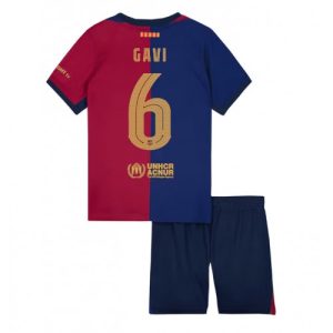Barcelona Paez Gavi #6 Cheap Home Stadium Kit for Kids 2024-25