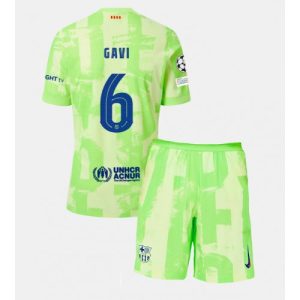 Barcelona Paez Gavi #6 Cheap Third Stadium Kit for Kids 2024-25 Football Jerseys