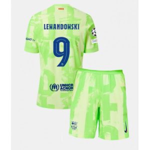 Barcelona Robert Lewandowski #9 Cheap Third Stadium Kit for Kids 2024-25