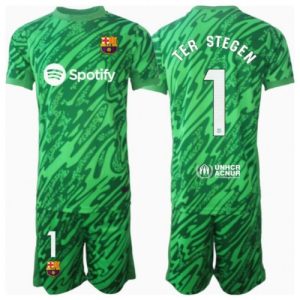 Barcelona Ter Stegen #1 Goalkeeper Cheap Away Stadium Kit for Kids 2024-25 Football Jerseys