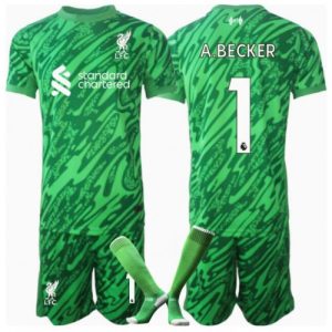 Liverpool Alisson Becker #1 Goalkeeper Away Stadium New Kit for Kids 2024-25 Soccer Jersey