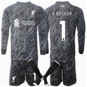 Best Soccer Jersey Liverpool Alisson Becker #1 Goalkeeper Home Stadium Kit for Kids 2024-25