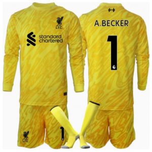 Liverpool Alisson Becker #1 Goalkeeper Third Stadium New Kit for Kids 2024-25 Long Sleeve (+ pants)