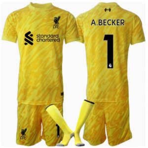 Liverpool Alisson Becker #1 Goalkeeper Third Stadium New Kit for Kids 2024-25 Soccer Jersey