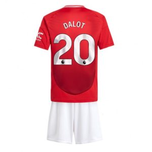 Cheap Manchester United Diogo Dalot #20 Home Stadium Football Kits for Kids 2024-25