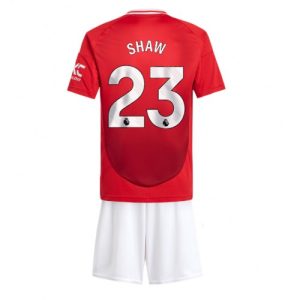 Manchester United Luke Shaw #23 Home Stadium Football Kits for Kids 2024-25 Sale Online