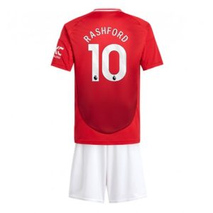 Manchester United Marcus Rashford #10 Home Stadium Soccer Jerseys for Kids 2024-25