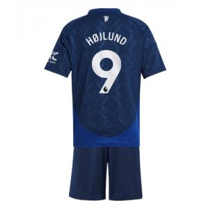 Best Manchester United Rasmus Hojlund #9 Away Stadium Football Kits for Kids 2024-25