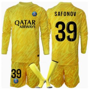 Paris Saint-Germain PSG Matvei Safonov #39 Goalkeeper Third Stadium Football Shirts for Kids 2024-25