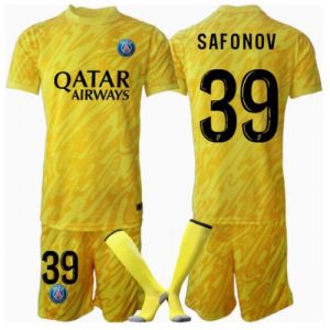 Paris Saint-Germain PSG Matvei Safonov #39 Goalkeeper Third Stadium Football Shirts for Kids 2024-25