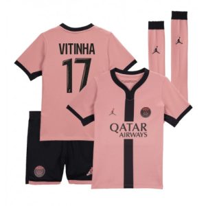 Paris Saint-Germain Vitinha #17 Cheap Third Stadium Football Shirts for Kids 2024-25 On Sale