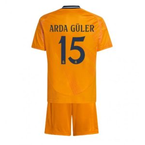 Real Madrid Arda Guler #15 Away Stadium Kit for Kids 2024-25 Jersey Set