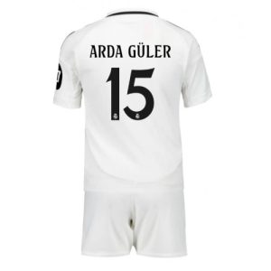 Real Madrid Arda Guler #15 Home Stadium Kit for Kids 2024-25 Jersey Set