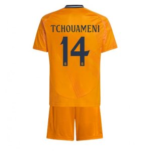 Real Madrid Aurelien Tchouameni #14 Away Stadium Kit for Kids 2024-25 Jersey Set