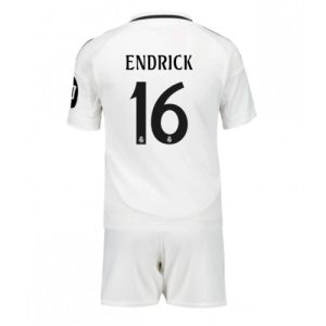 Real Madrid Endrick #16 Home Stadium Kit for Kids 2024-25 Jersey Set