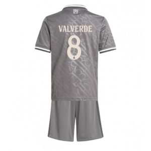 Real Madrid Federico Valverde #8 Third Stadium Kit for Kids 2024-25 Jersey Set