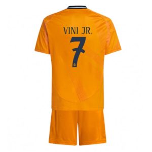 Real Madrid Vinicius Junior #7 Away Stadium Kit for Kids 2024-25 Jersey Set