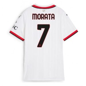 AC Milan Alvaro Morata #7 Away Football Club Jersey Women 2024-25