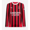 AC Milan Cheap Men's Home Stadium Shirt 2024-25 Long Sleeve