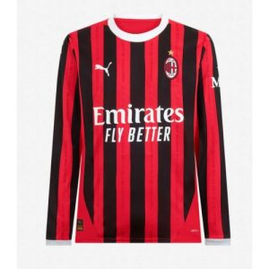 AC Milan Cheap Men's Home Stadium Shirt 2024-25 Long Sleeve