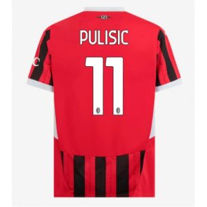 AC Milan Christian Pulisic #11 Cheap Men's Home Stadium Shirt 2024-25 Short Sleeve