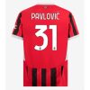 AC Milan Strahinja Pavlovic #31 Cheap Men's Home Stadium Shirt 2024-25 Short Sleeve