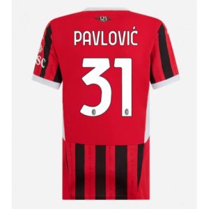 AC Milan Strahinja Pavlovic #31 Home Football Club Jersey Women 2024-25