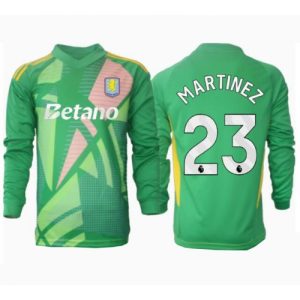 Aston Villa Emiliano Martinez #23 Goalkeeper Cheap Men's Home Football Shirt 2024-25 Long Sleeve