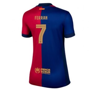 Barcelona Ferran Torres #7 New Home Soccer Shirt for Women 2024-25 Short Sleeve