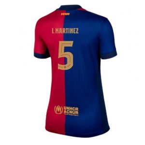Barcelona Inigo Martinez #5 New Home Soccer Shirt for Women 2024-25 Short Sleeve